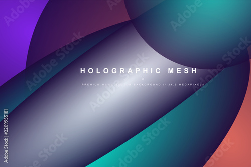 Abstract holographic mesh background with fluid gradient shapes