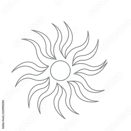 Stylized sun outline vector