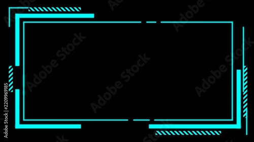 Futuristic Neon Blue HUD Interface Graphic Frame Element