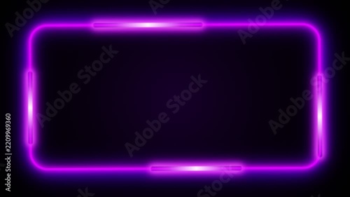 Abstract Glowing Neon Purple Light Frame