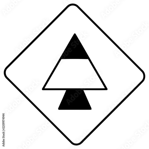 Warning Sign with Tree Symbol