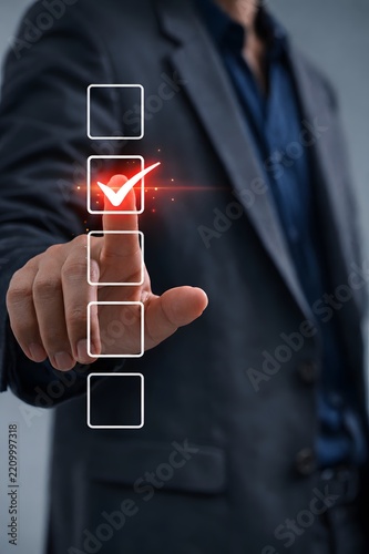 Businessmen tick the boxes for standardisation, certification, and quality control, as well as for quality assurance, quality management, and quality improvement.