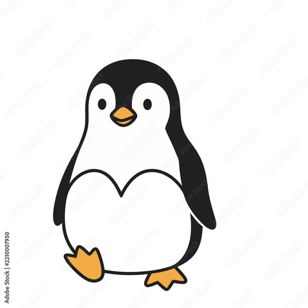 Fototapeta premium Cute cartoon penguin illustration
