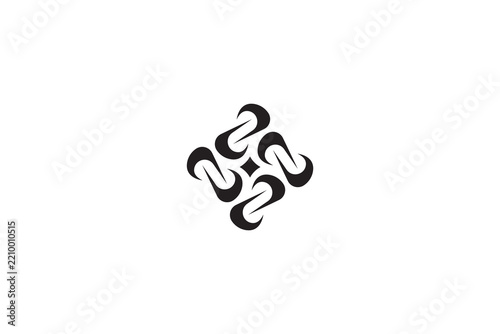 Abstract Interlocking Chain Link Cross Logo Vector Monochromatic Infinity S Letter Icon Design
