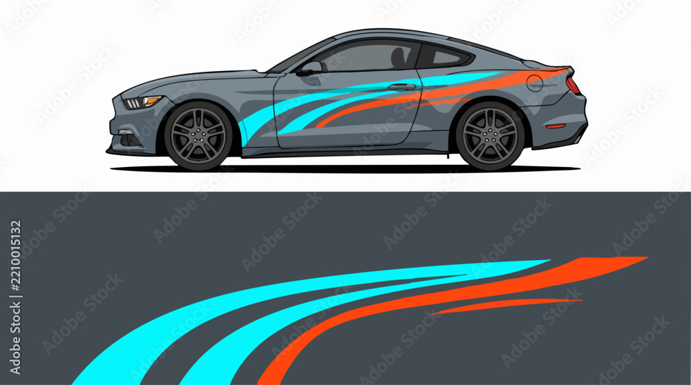 Fototapeta premium sleek sports car racing design illustration