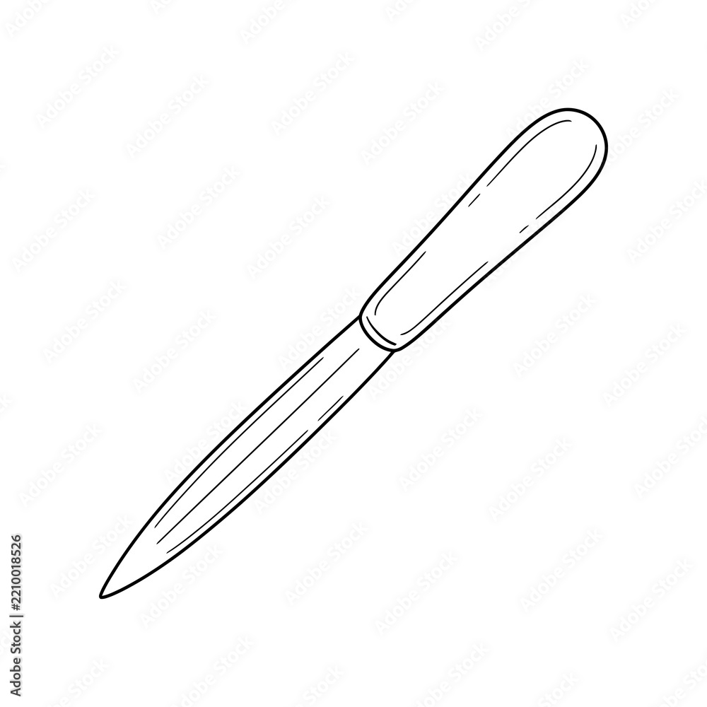 Obraz premium Minimalist stainless steel letter opener sleek office stationery tool isolated for professional desk organization and elegant document preparation supply needs.