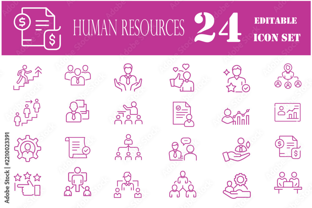 Fototapeta premium vector set of human resources icons for your design