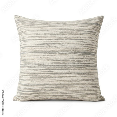 Gray striped woven square throw pillow