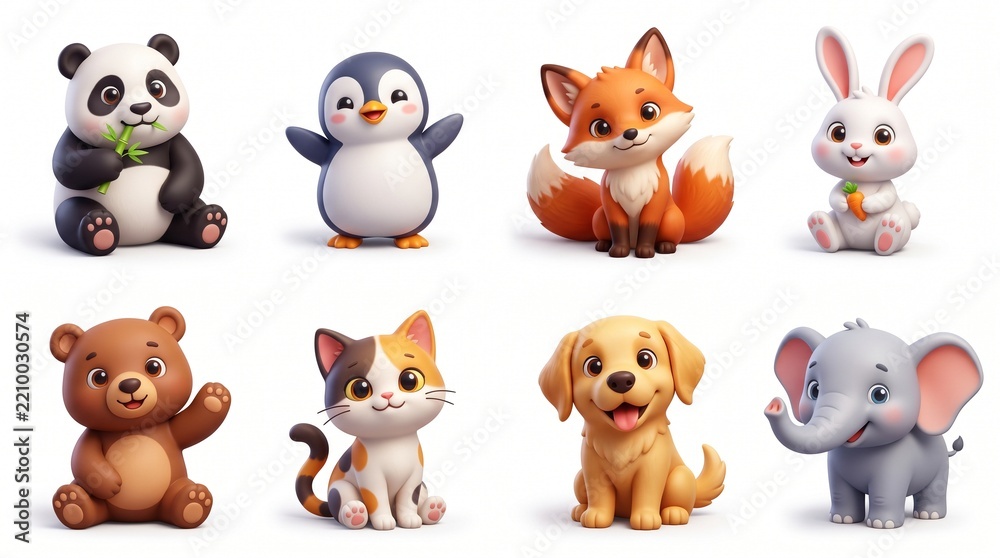 Obraz premium set of funny animals
