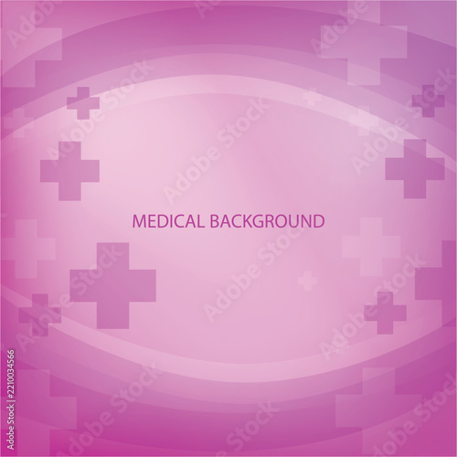 Pink abstract medical background with cross symbols and wave design, healthcare concept