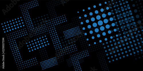 Halftone dots gradient grunge texture background blue and black color pattern. Dot pop art comic sport style