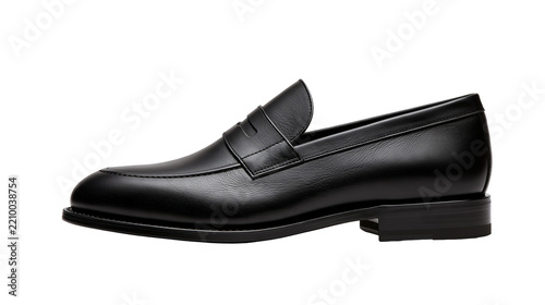 Obraz na plátně Classic black leather penny loafer shoe for men