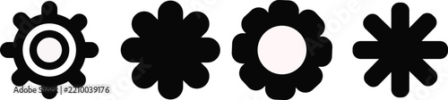 Flowers Icons Set, Simple Floral Elements, Vector Design. Botanical Illustrations, Nature Symbols, Decorative Elements.