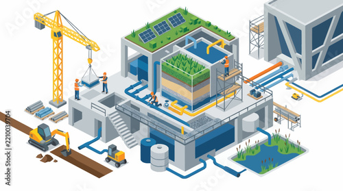 Modern Vertical Farming Facility Construction Site.