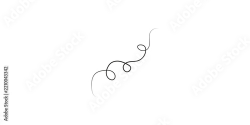 Delicate Curly Tendril Isolated on White Background.