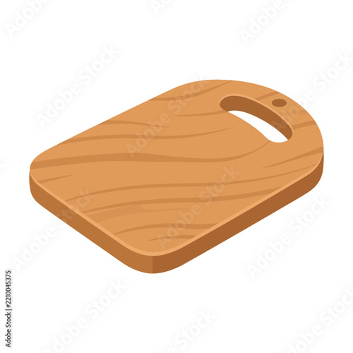Wooden cutting board for food preparation and culinary tasks illustrated vector.