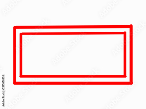 Red Rectangular Frame Border Outline Vector