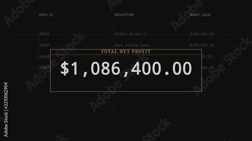 Dynamic Financial Profit Counter Display with Increasing Revenue Numbers