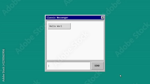 Retro Computer Desktop Chat Interface Animation