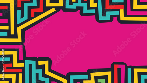 graffiti maze mural pop art vector background with bold copy space