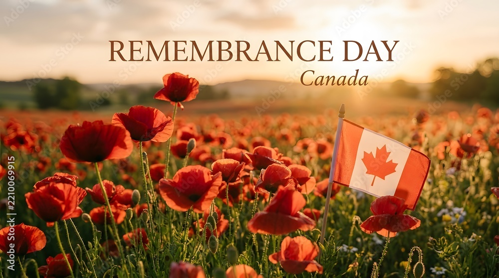 Obraz premium Remembrance day in canada honoring the fallen remembering their sacrifice and commemorating veterans' courage and dedication to peace and freedom