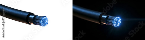 Fiber optic cable isolated on transparent background