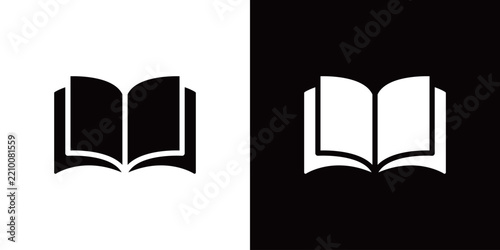 Obraz na płótnie 開いた本のアイコン 読書 教科書 参考書