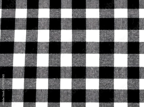 Black and white buffalo check fabric texture