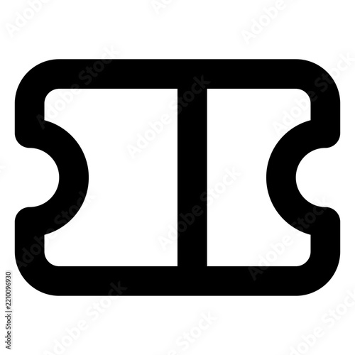 Discount coupon ticket outline vector icon isolated on white background