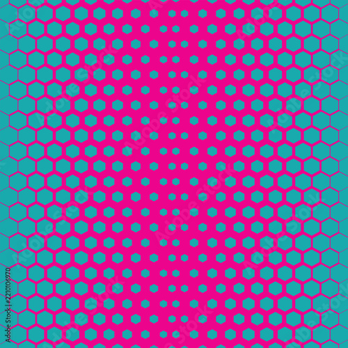 Abstract Seamless peast and pink colour geometric poligon honeycomb halftone thik