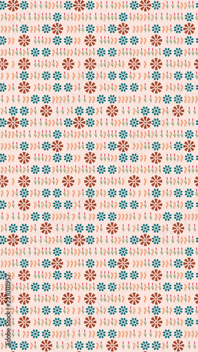 Seamless pattern with stylized floral motifs