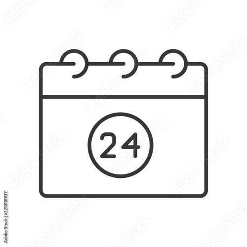 Calendar line icon. Schedule, time, daily, deadline, event, notes, alarm. Editable stroke. Vector illustration