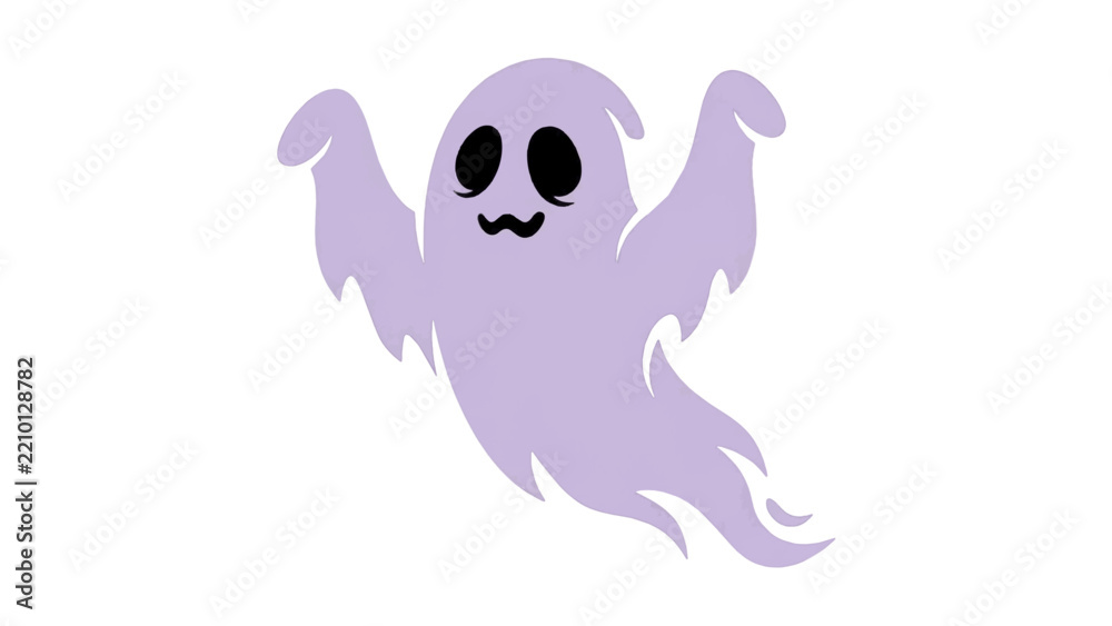 Fototapeta premium Spooky Ghost Halloween Black Pale Lavender Duotone Silhouette Vector