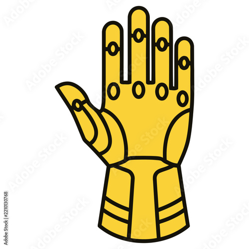 Yellow Glove with Black Accents