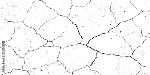 Abstract Monochrome Dry Earth Texture With Deep Fissures, Rough Surface and Natural Cracks.