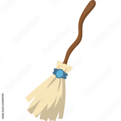 Cartoon Illustration of a Witch's Broom