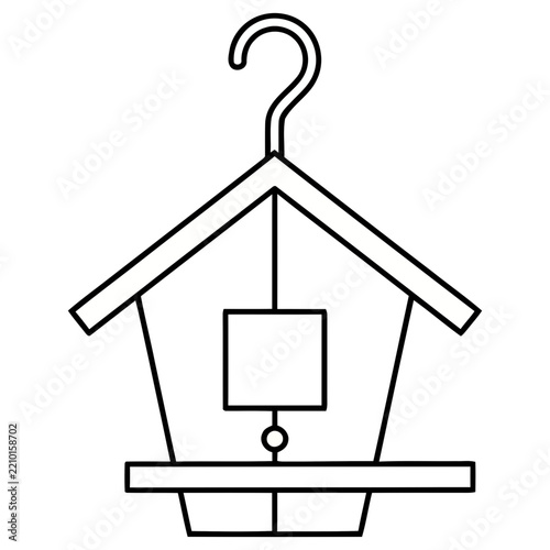 Simple bird feeder illustration