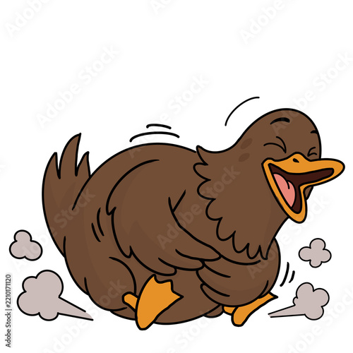 The duck laughed in amusement. 