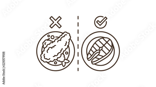 Healthy vs Unhealthy Food Choice Icon