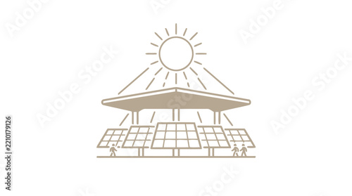 Solar Power Energy Generation System Illustration