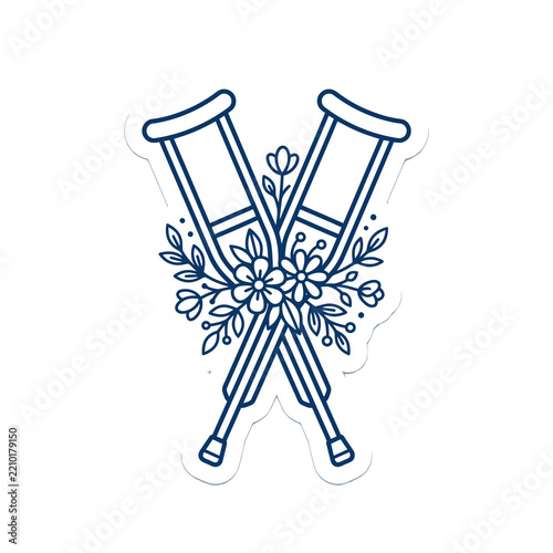 Crutches with Floral Decoration
