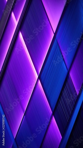 Vibrant modern abstract design showcasing intersecting diagonal patterns in deep purple and blue hues