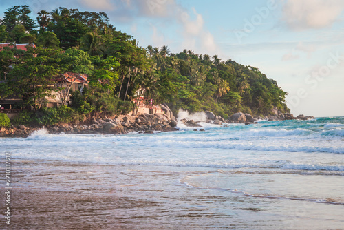 Natural scenery of rainforest beside Karon Beach at sunset, Phuket, Thailand