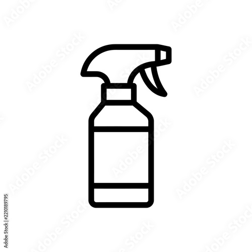 Spray bottle icon, cleaning product symbol, household equipment outline vector illustration