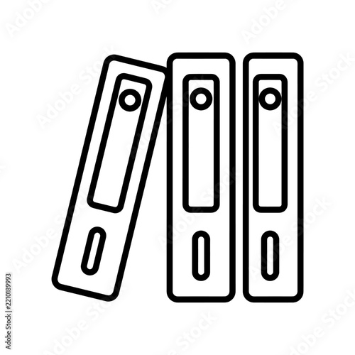 Three ring binders icon, office document storage folder symbol, vector illustration