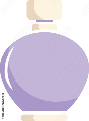 Purple perfume bottle fragrance symbol EPS vector illustration featuring a cosmetic beauty product and luxury scent icon graphic design