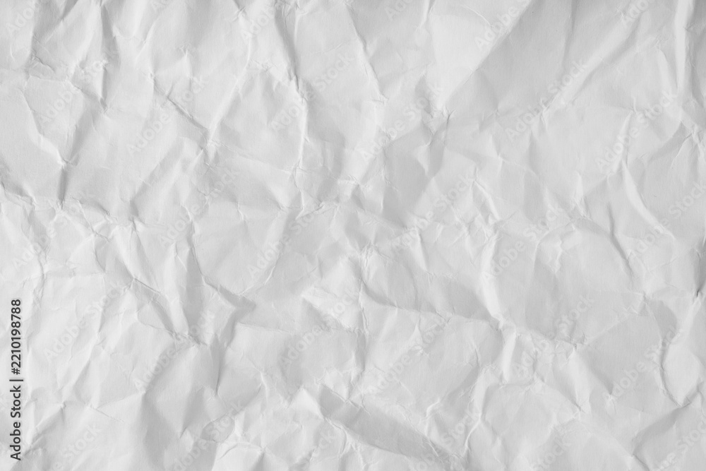 Fototapeta premium White paper texture wrinkled sheet background.