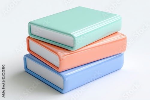 Stack of colorful minimalist books representing education