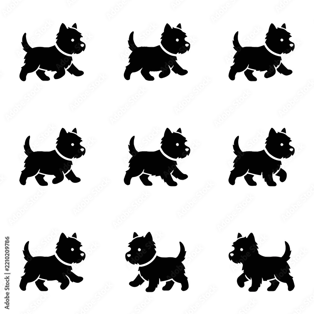 Obraz premium Cute West Highland White Terrier Vector Illustration, Adorable Westie Dog Graphic Icon Isolated on White Background for Pet Lovers and Animal Themed Design Projects