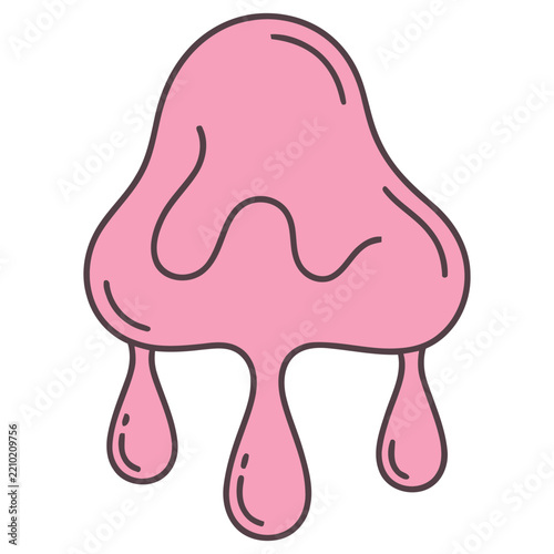 Pink blob with dripping elements